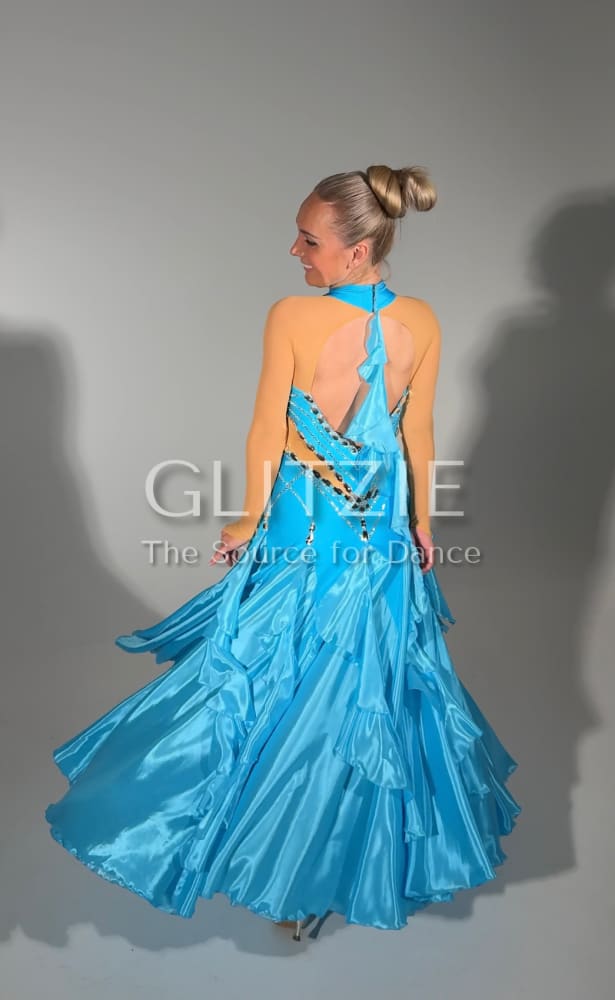 New Blue Smooth Ballroom Dress Dancewear
