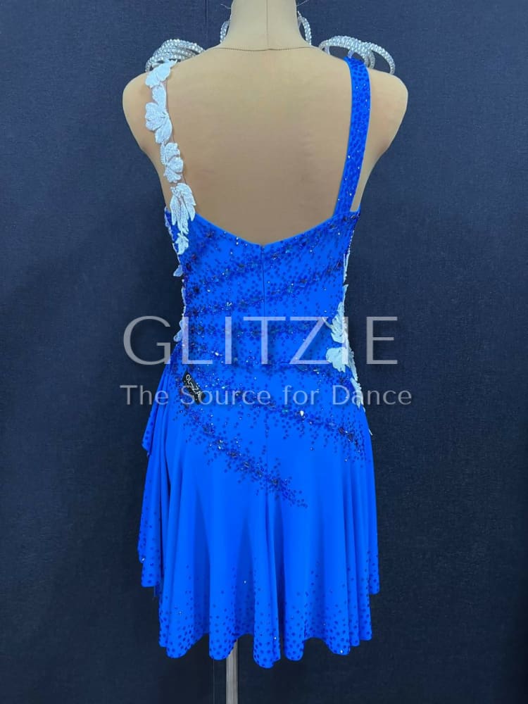 New Latina dress_The Blue&White (BYU). S-M Dancewear