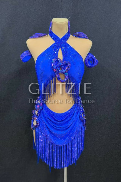 New Latina dress_The Cobalt with Purple №1 S Dancewear