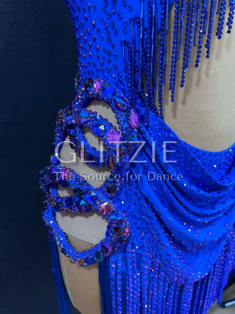 New Latina dress_The Cobalt with Purple №1 S Dancewear