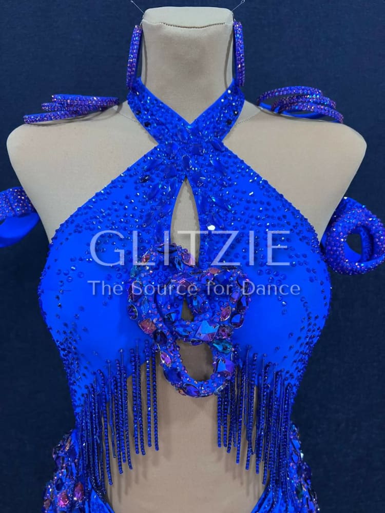 New Latina dress_The Cobalt with Purple №1 S Dancewear