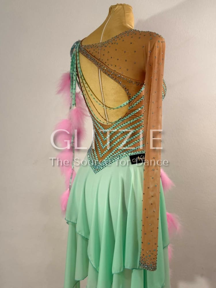 New mint stripe latin dress S-M Dancewear