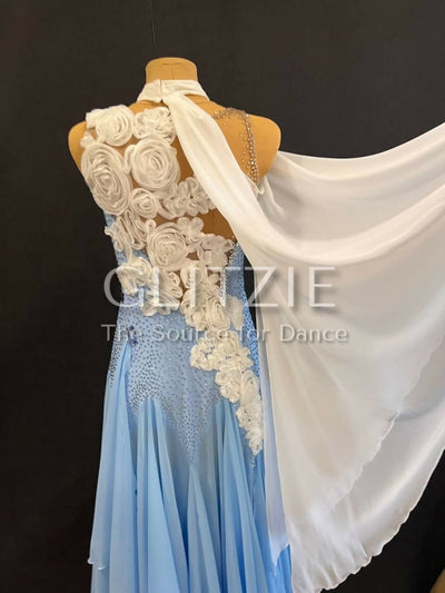 New Smooth ballroom dress_ The Dream Flowers №2 M Dancewear