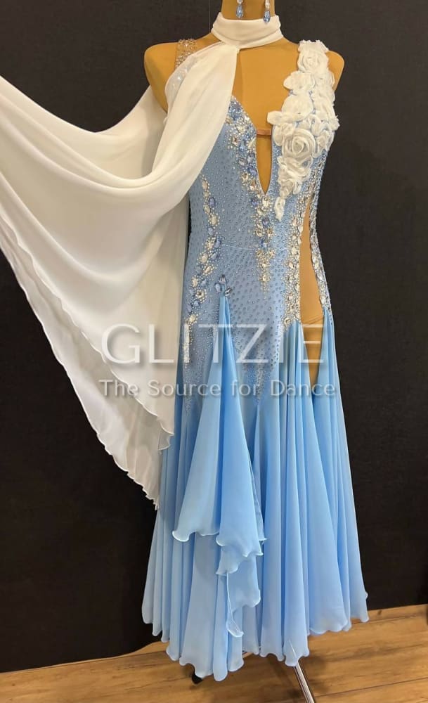 New Smooth ballroom dress_ The Dream Flowers №2 M Dancewear