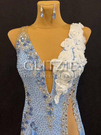 New Smooth ballroom dress_ The Dream Flowers №2 M Dancewear