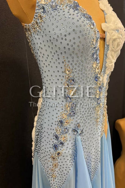 New Smooth ballroom dress_ The Dream Flowers №2 M Dancewear