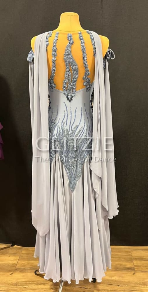 New Smooth dress_ The Grey_Blue S Dancewear