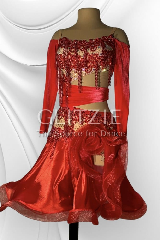 Red Velvet Latin Dress S Dancewear