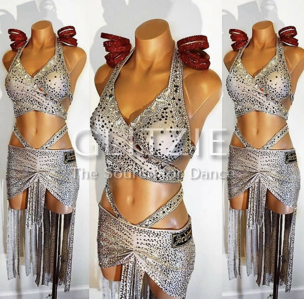 Sponsored Latin / Rhythm Dress By SRDJAN XS-S Dancewear